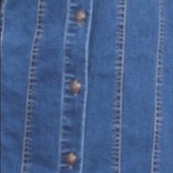 BLUE DENIM PRINCESS LINE BUTTON UP DRESS - Picture 7 of 7